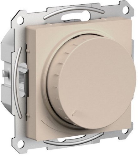 Светорегулятор поворотно-нажимной без рамки Systeme Electric AtlasDesign 5-400Вт песочный фото Светорегулятор поворотно-нажимной без рамки Systeme Electric AtlasDesign 5-400Вт песочный картинка